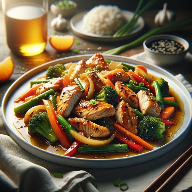 Chinese Honey Garlic Chicken Stir-Fry