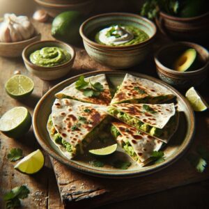 Avocado Lime Chicken Quesadillas