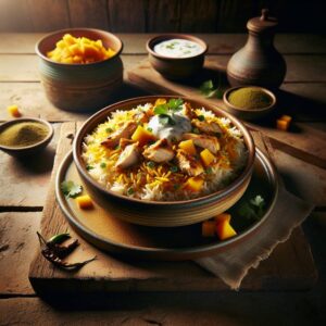 Masala Infused Mango Chicken Biryani