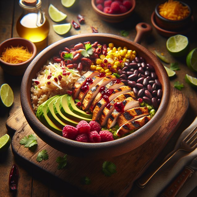Mexican Zesty Raspberry Chipotle Chicken Bowl