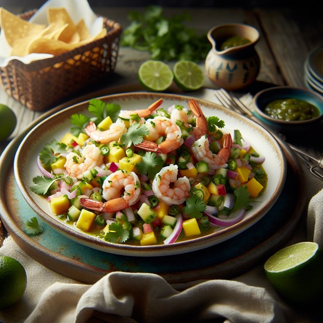 Mexican Tropical Cilantro Jalapeno Shrimp Ceviche
