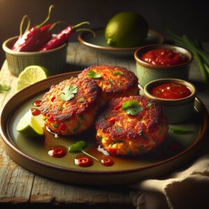 Crimson Chili Garlic Crab Cakes