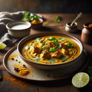 Spiced Saffron Coconut Chicken Curry