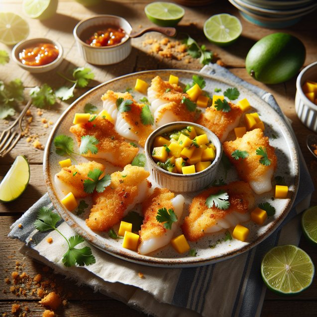 Mexican Spicy Mango Tango Tilapia Bites
