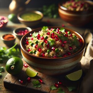 Masaledar Pomegranate Quinoa Pulao