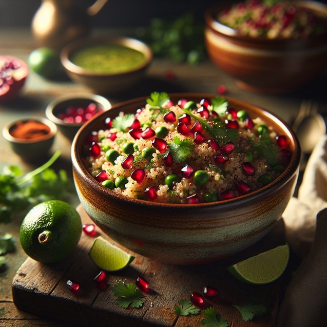 Indian Masaledar Pomegranate Quinoa Pulao