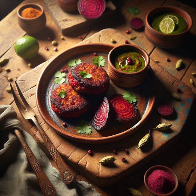 Indian Cardamom Spiced Beetroot Tikki