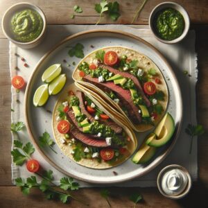 Whimsical Verde Chimichurri Steak Tacos
