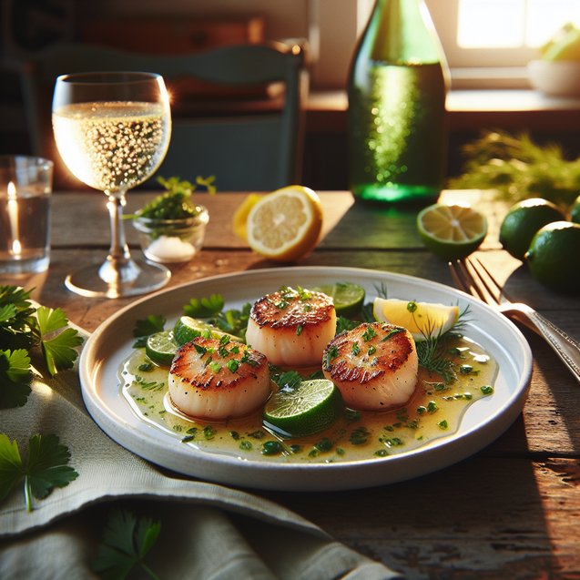 Mediterranean Sparkling Herb Citrus Scallops