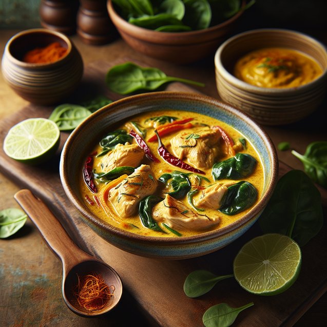 Indian Saffron Sunrise Coconut Chicken Curry