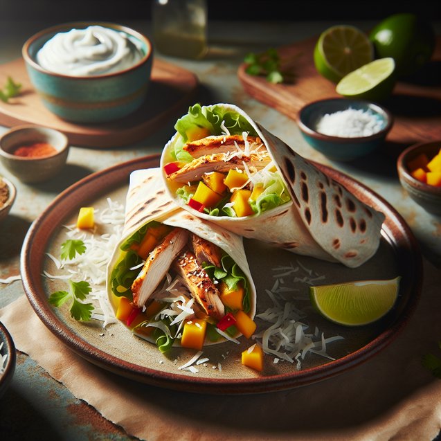 Sunshine Spice Coconut Chicken Wraps