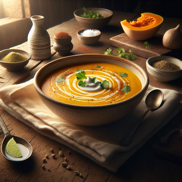 Indian Velvety Coconut Curry Butternut Squash Soup