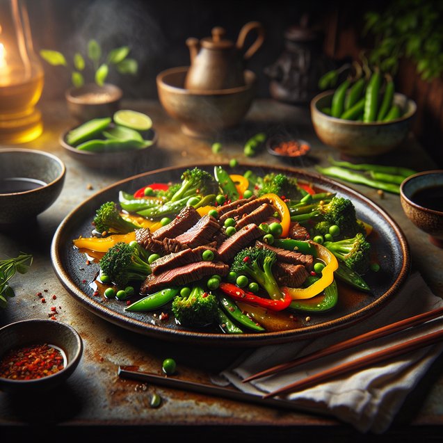 Chinese Twilight Ginger Garlic Beef Stir-Fry