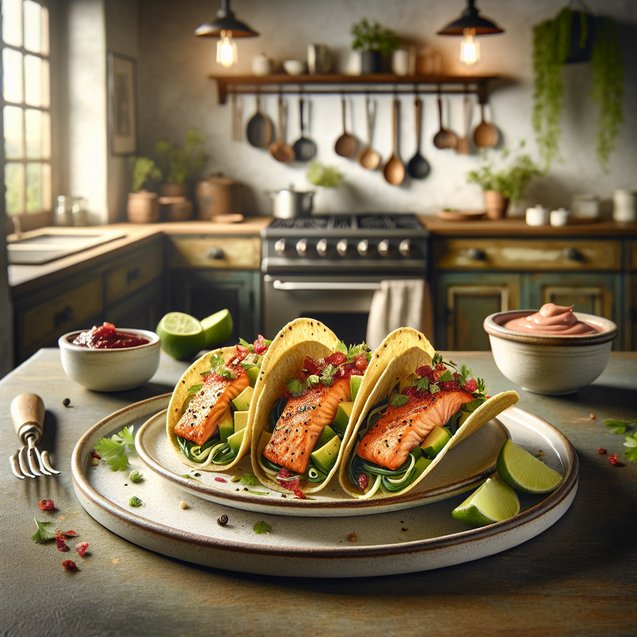 Mexican Spicy Hibiscus Lime Salmon Tacos