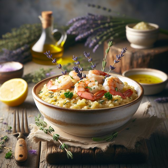 Lavender Lemon Thyme Shrimp Risotto