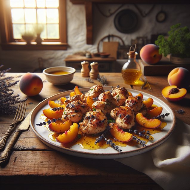 American Spiced Lavender Peach Chicken Bites