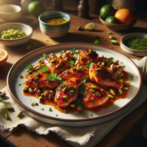 Spicy Honey Citrus Pistachio Chicken