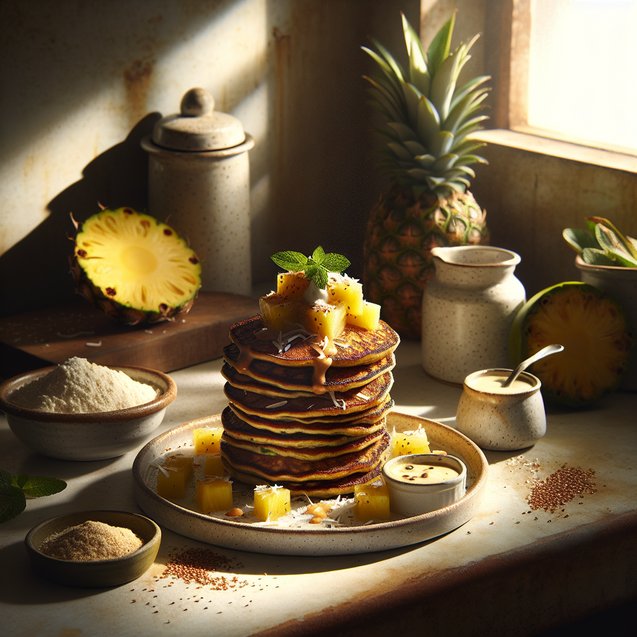 Tropical Spice Infused Quinoa Pancakes