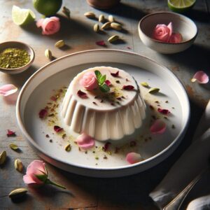 Rosewater Cardamom Vanilla Panna Cotta