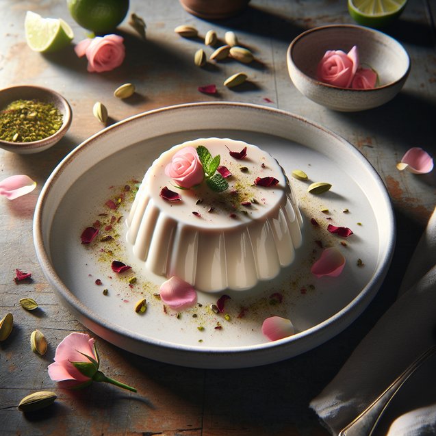 Rosewater Cardamom Vanilla Panna Cotta