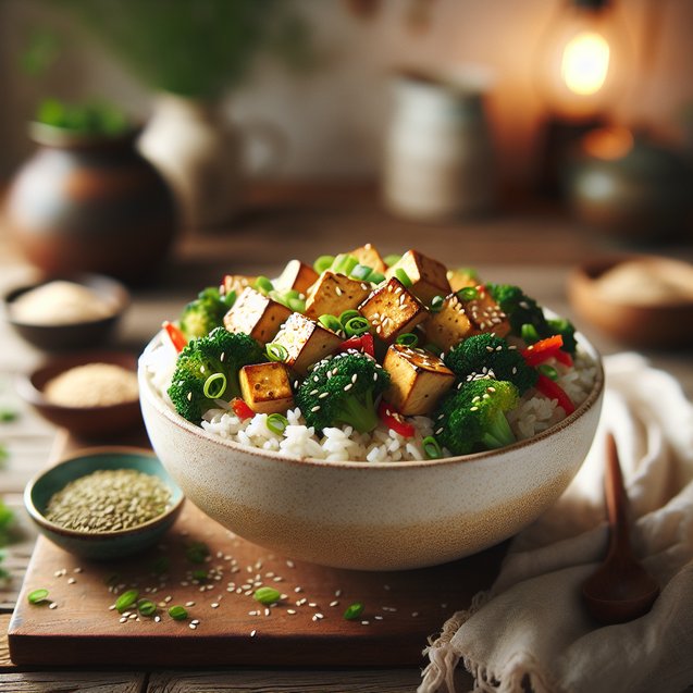 Asian Celestial Sesame Ginger Tofu Bowls