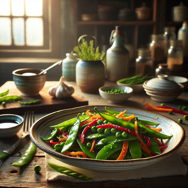 Chinese Serene Snow Pea Ginger Stir-Fry