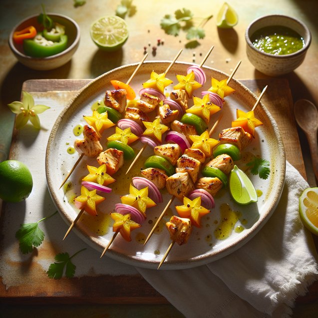 American Twinkling Starfruit Chicken Skewers
