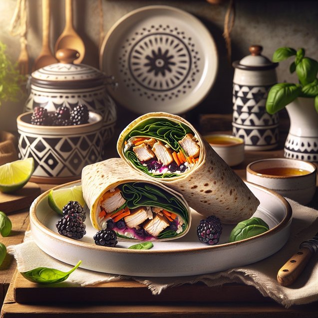 American Whirlwind Blackberry Citrus Chicken Wraps