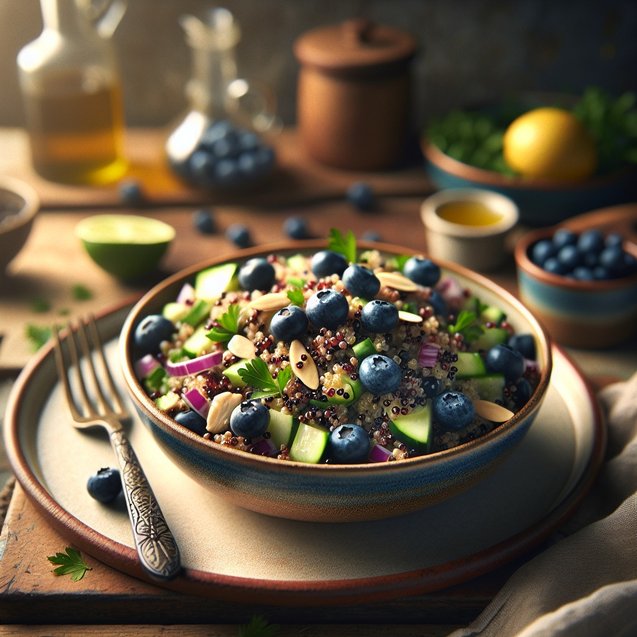 Mediterranean Whimsical Blueberry Ginger Quinoa Salad