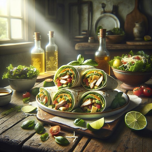 Mediterranean Whirlwind Citrus Basil Chicken Wraps