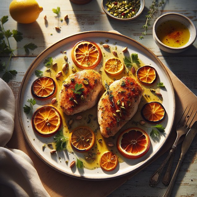 American Whimsical Citrus Blossom Chicken Enchantment