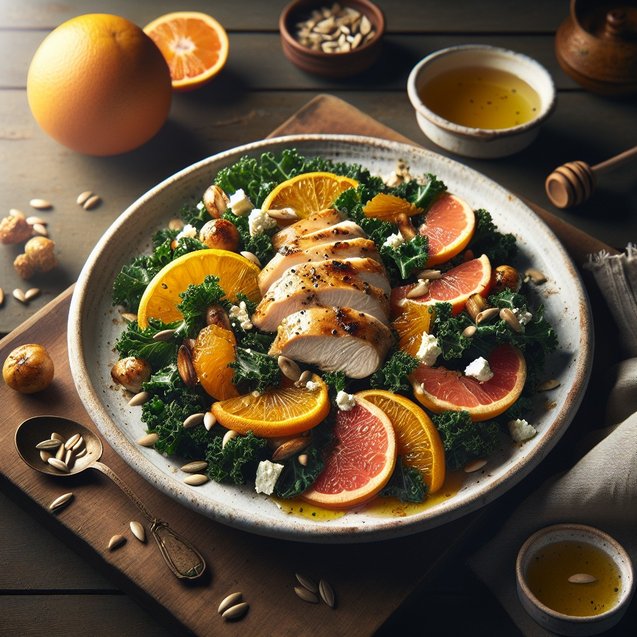 Mediterranean Zen Garden Kale And Citrus Chicken Delight