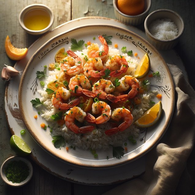 Mediterranean Whimsical Starry Citrus Ginger Shrimp Serenade