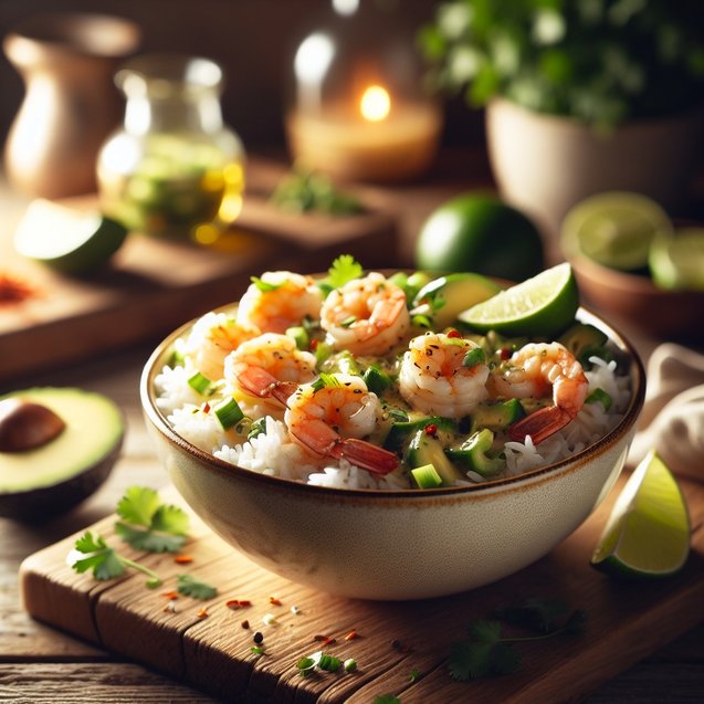 Mexican Twinkling Coconut Cilantro Lime Shrimp Bowls