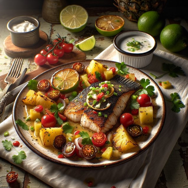 Tropical Cherry Lime Coconut Tilapia