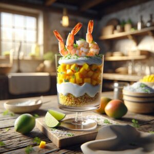 Whimsical Coriander Mango Shrimp Parfait