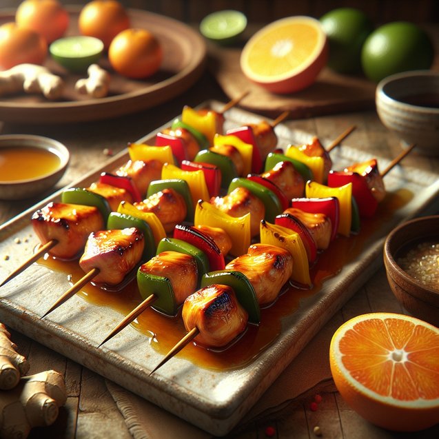 American Citrus Melody Ginger Chicken Skewers