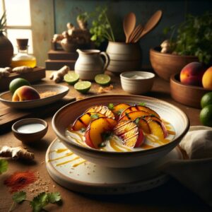 Coconut-Ginger Grilled Peaches