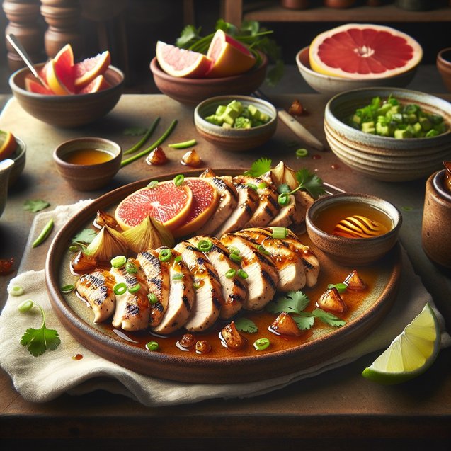 Mexican Whimsical Grapefruit Chili Chicken Serenade