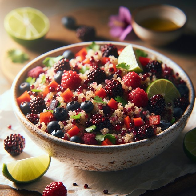 Mediterranean Zesty Hibiscus Berry Quinoa Salad