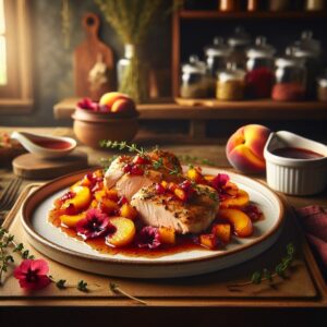 Enchanted Hibiscus Peach Chicken Delight