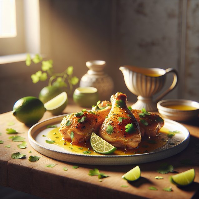 American Whimsical Golden Honey Lime Chicken Jubilee