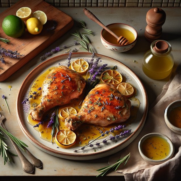 Mediterranean Whimsical Lavender Citrus Chicken Serenade