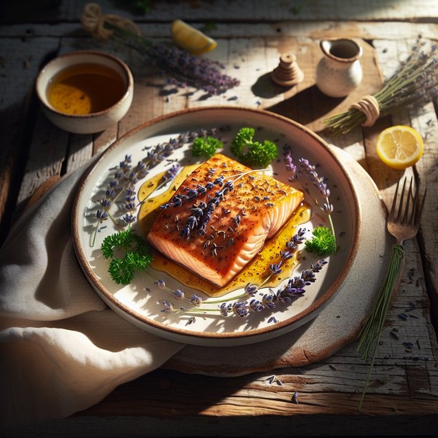 Mediterranean Serenade Of Spiced Lavender Salmon