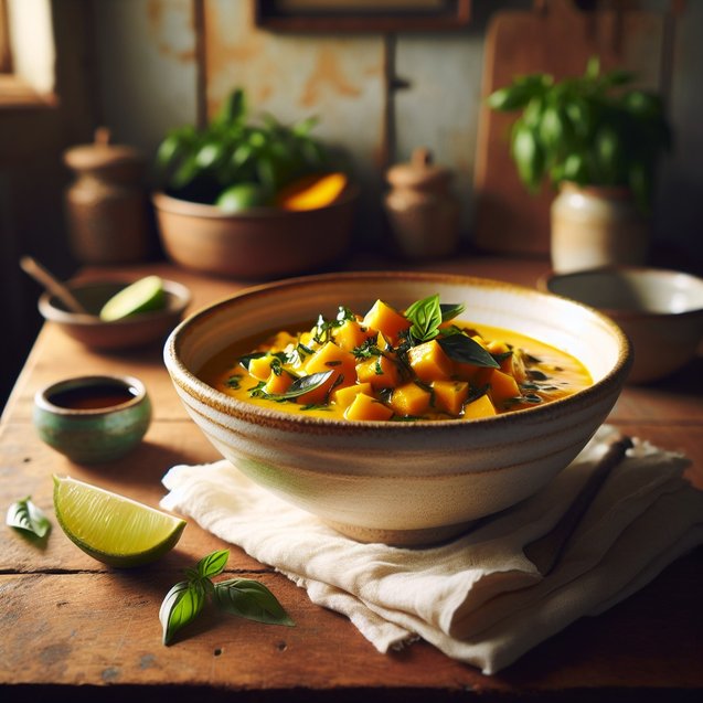 Indian Twilight Mango Basil Coconut Curry
