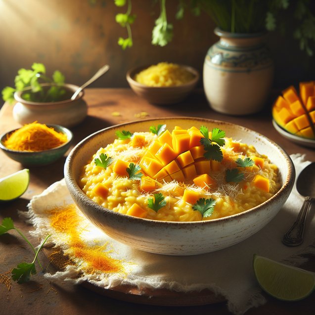Tropical Sunshine Mango Saffron Risotto