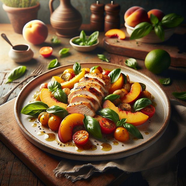 American Zesty Peach Basil Chicken Medley