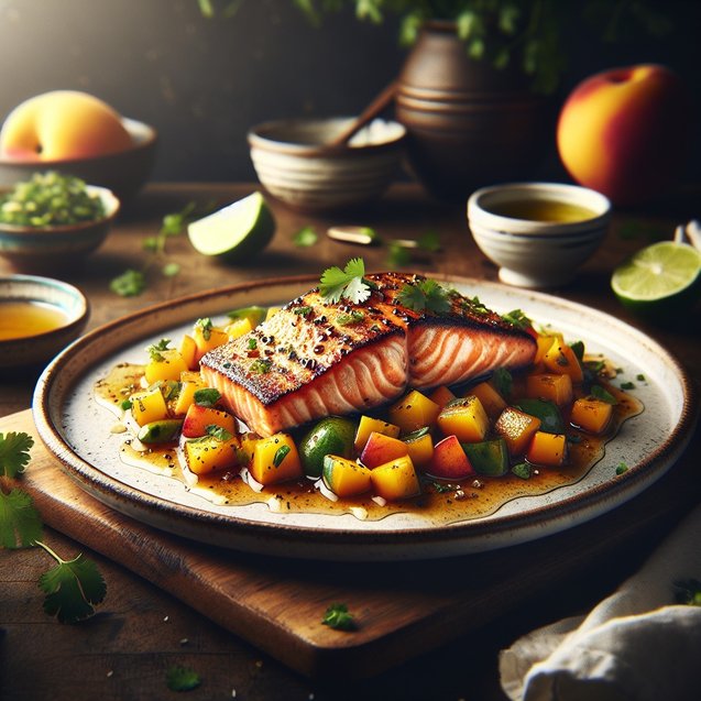American Twinkling Peach Cilantro Salmon Serenade