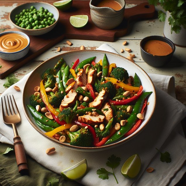 Thai Zesty Wildflower Peanut Chicken Stir-Fry