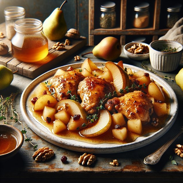 American Whimsical Pear Ginger Chicken Fantasy